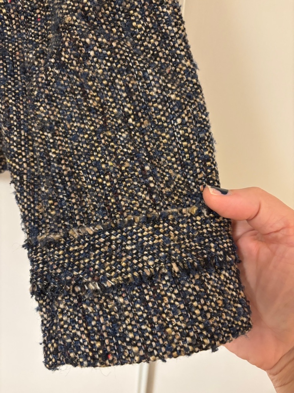 Willi Smith Tweed Blazer Size Large Black Cream Sophisticated Office Stretch - Picture 4 of 14